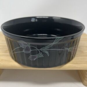 Mikasa Tango 7.25" Souffle Dish Bowl UP008 Ultra Ceram Bake&Serve Black‎ Orchid